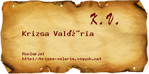 Krizsa Valéria névjegykártya