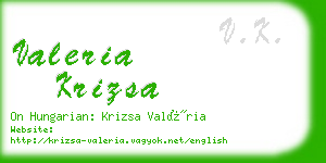 valeria krizsa business card
